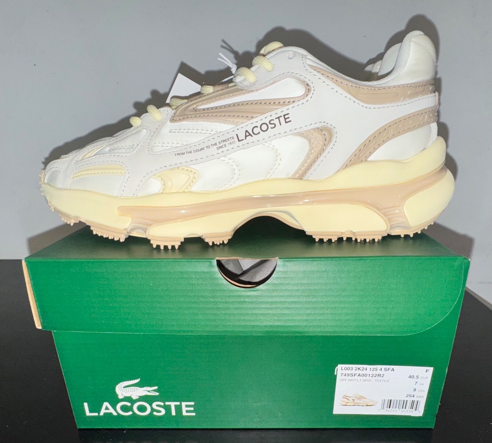 Lacoste L003 2K24 Women’s 2025 Sneakers Off White / Light Brown. Size 7 US