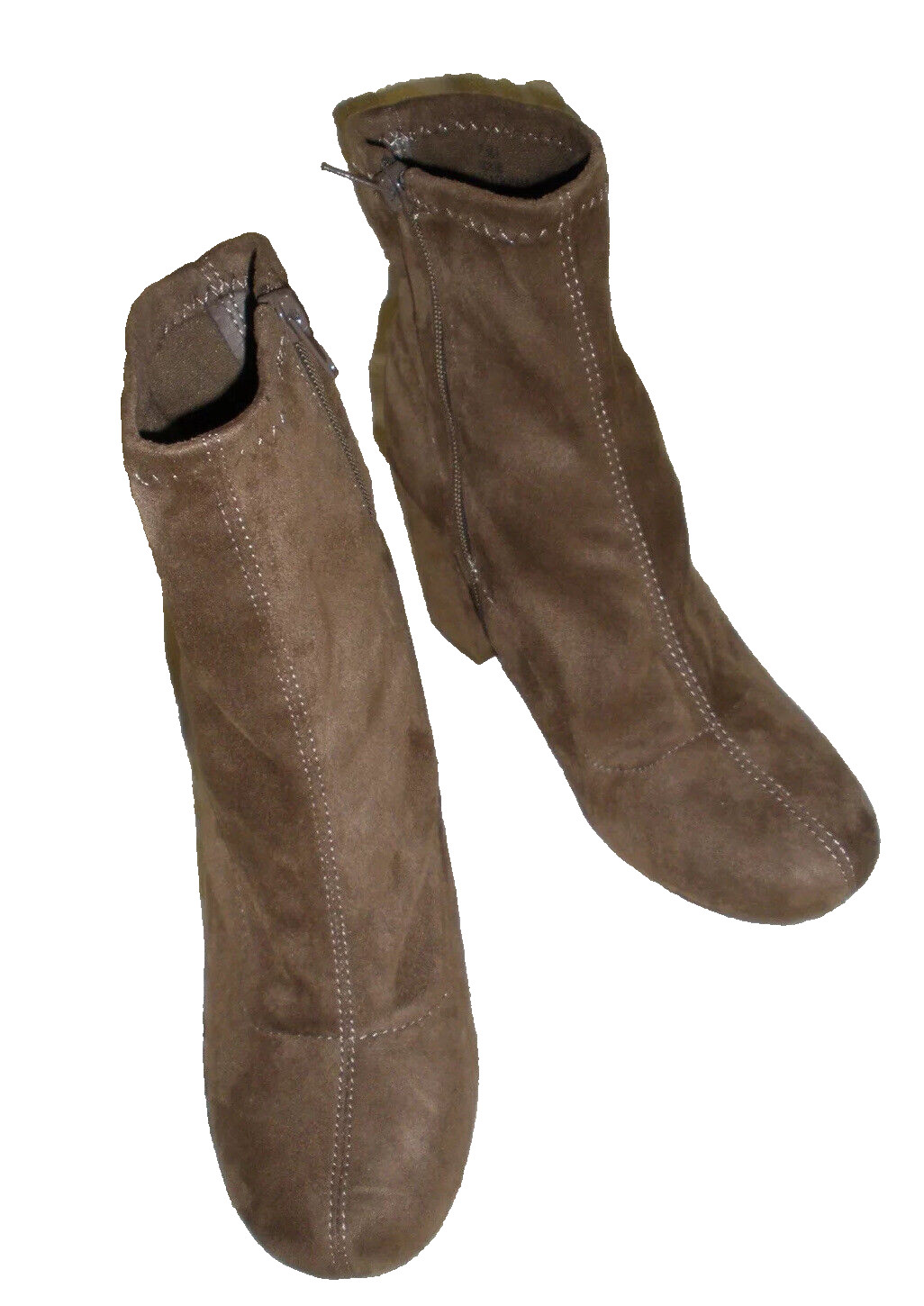 NEW MIA BRAND VICKI MULES CAMEL COLORED SUEDE-TEXTILE BOOTS 7.5M VICKIE