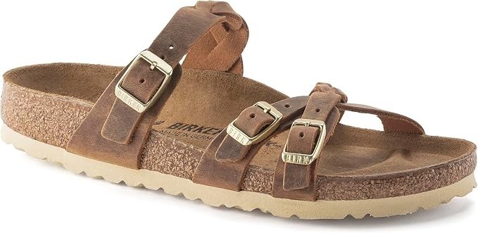 Birkenstock Women’s Franca Braided Oiled Leather Sandals, Cognac, EU 37/US 6-6.5