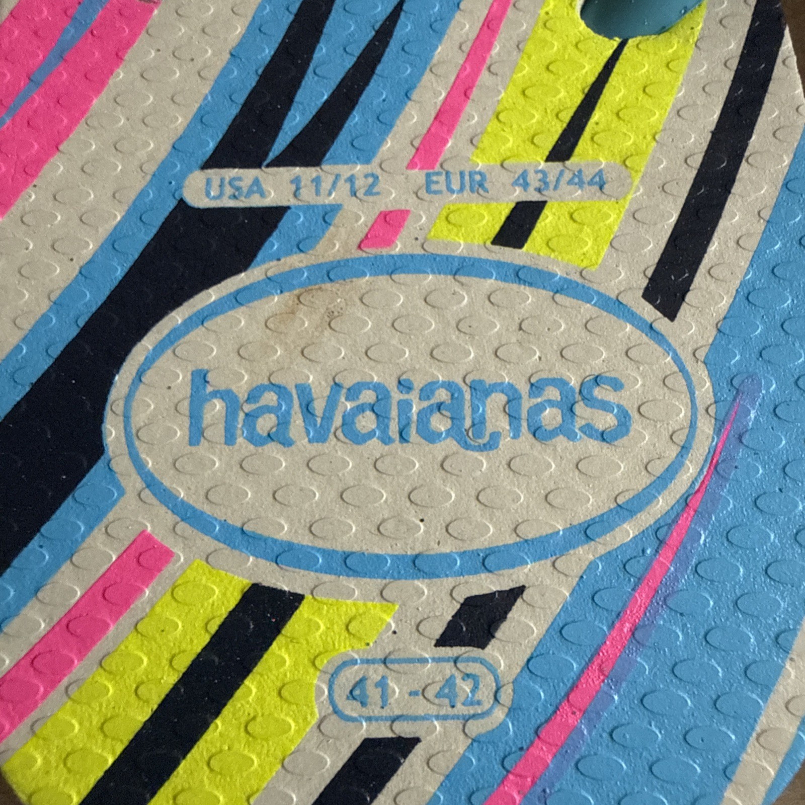 Havaianas Slim Multicolor Stripes Glittery Blue Straps Flip Flops EU 41/42 – New