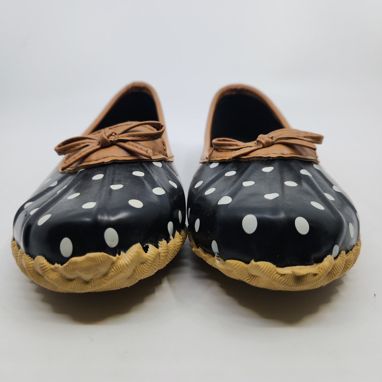 London Fog Womens Navy Webster Water-Resistant Shoes Size 8M Ballet Rain Flats