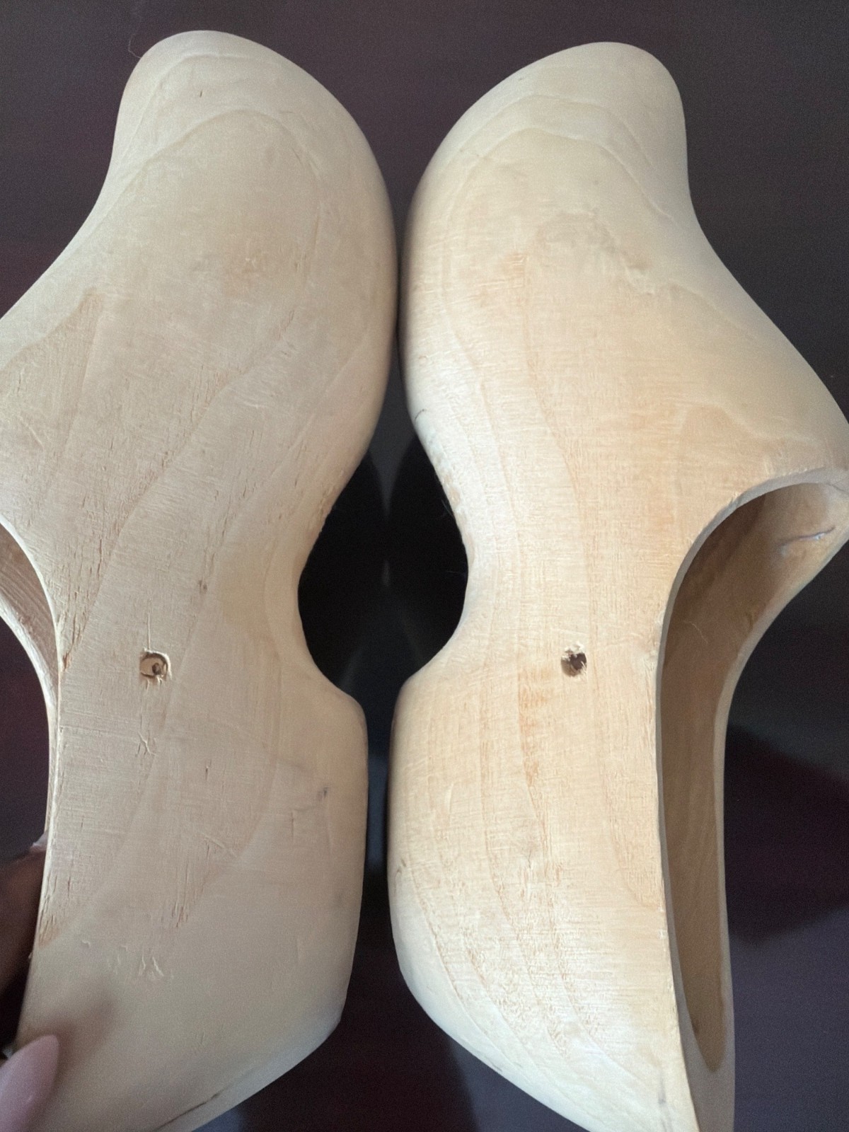 Vintage Hand Carved Dutch Wooden Clogs Sabots Folk Art Rustic Farmhouse 12″