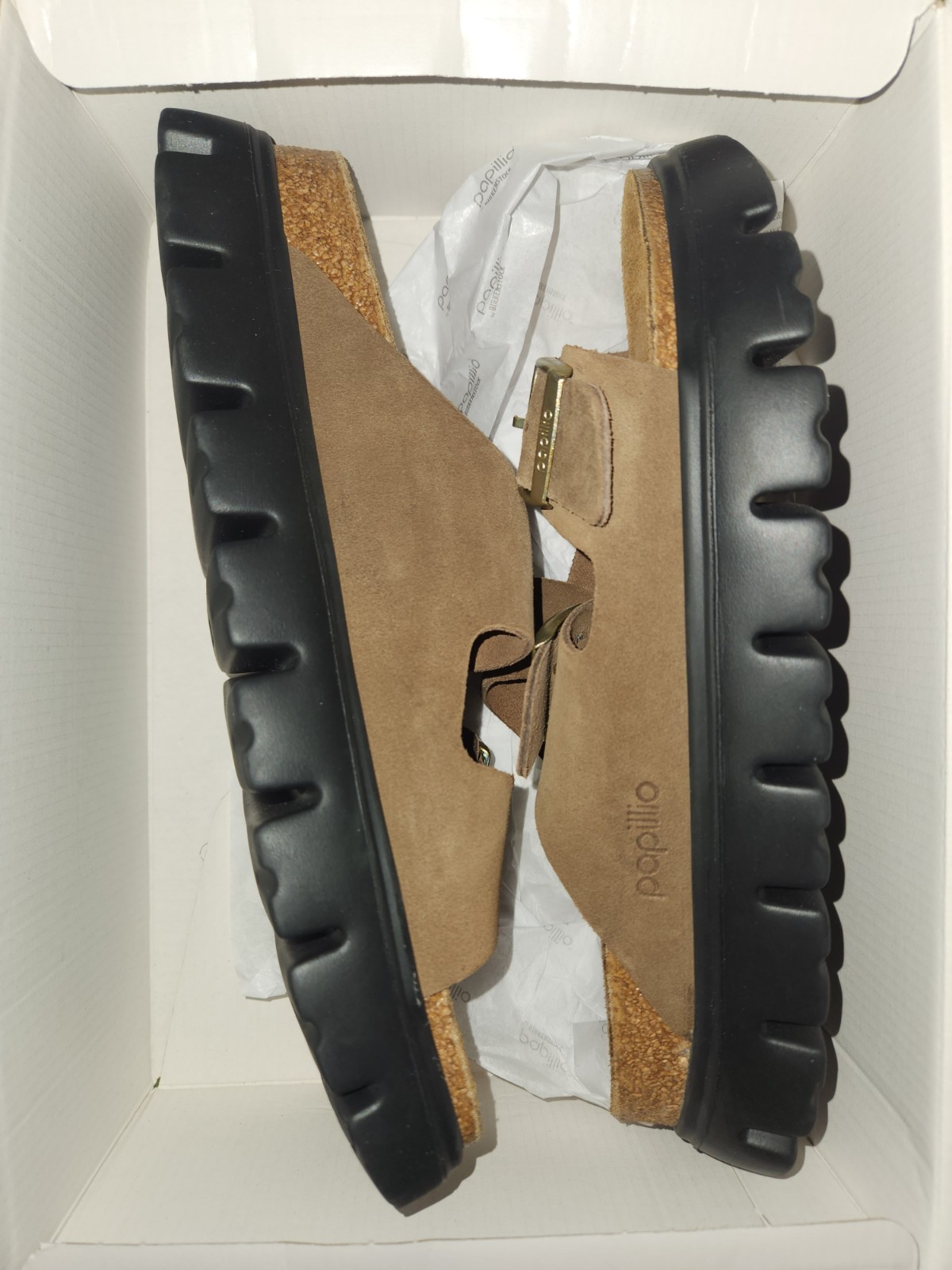 Birkenstock Papillio Arizona Pap Chunky Dark Tea Suede Sandals 42 W11 M9