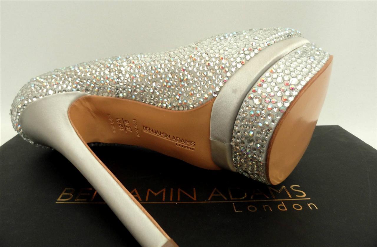 Benjamin Adams Swarovski Crystal silver Pumps Heels UK5.5 EU38.5 us8 new Wedding