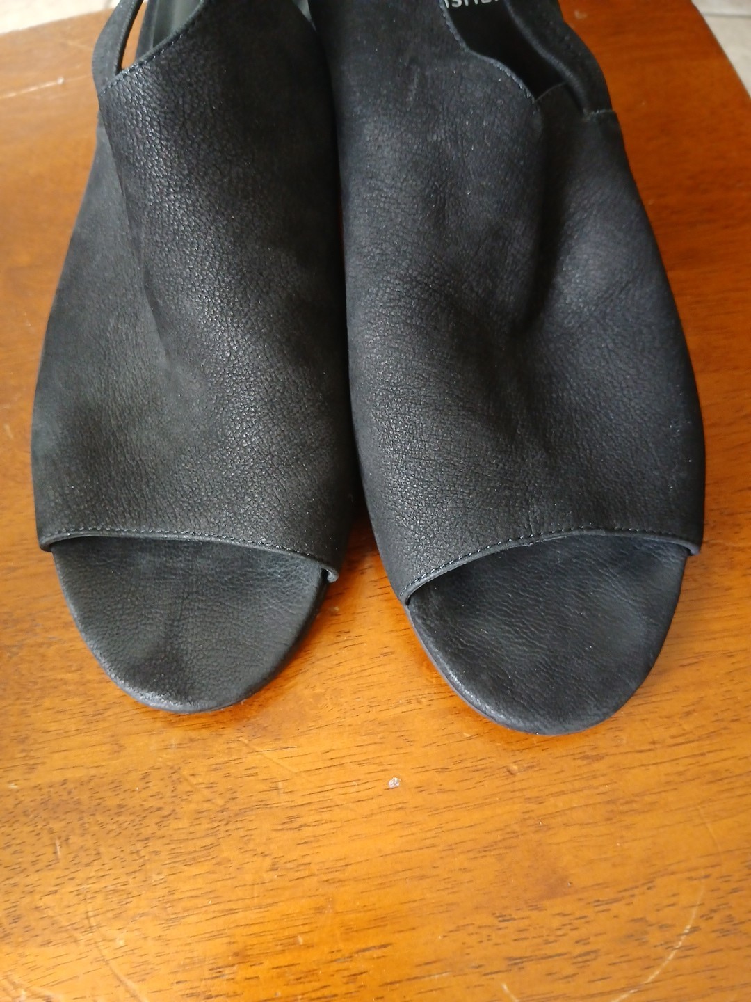 Eileen Fisher womens 9.5 ankle booties 100% leather Open Toe Slingback