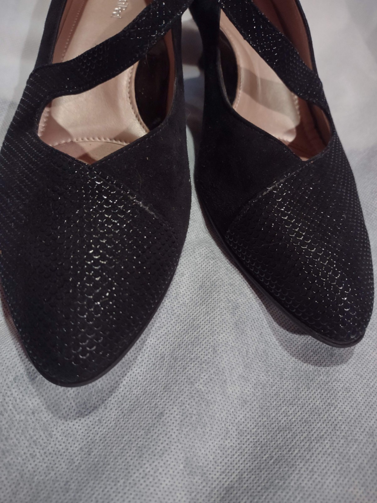Beautifeel Snake Pattern And Suede Heels