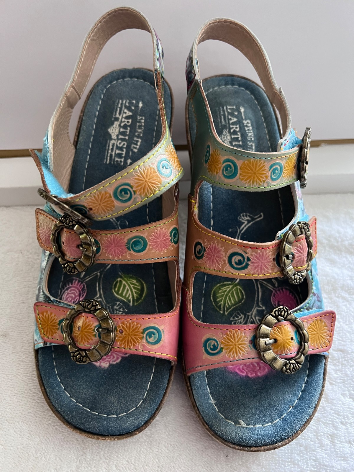 L’Artiste by Spring Step Floral Sandals Women’s Size 9 US/40 EU