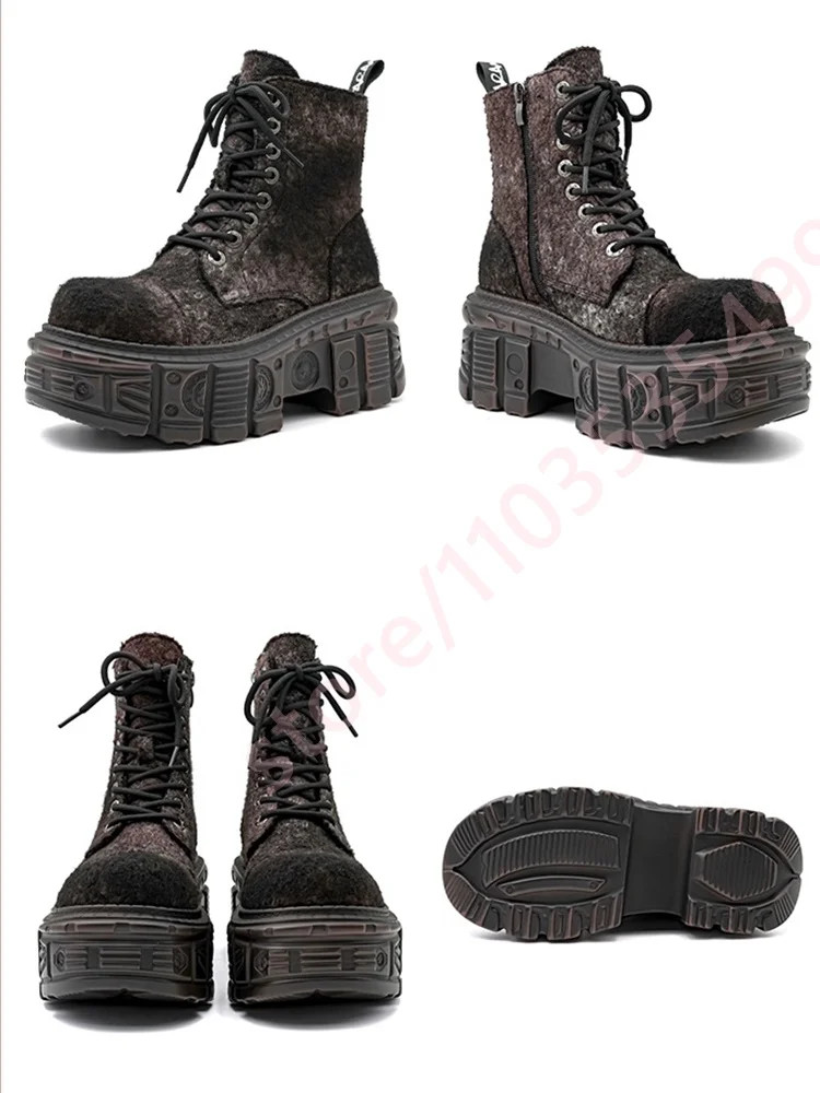 Retro British Style Women’s Thick Sole Short Boots Punk Rock Sports Gothic Shoes