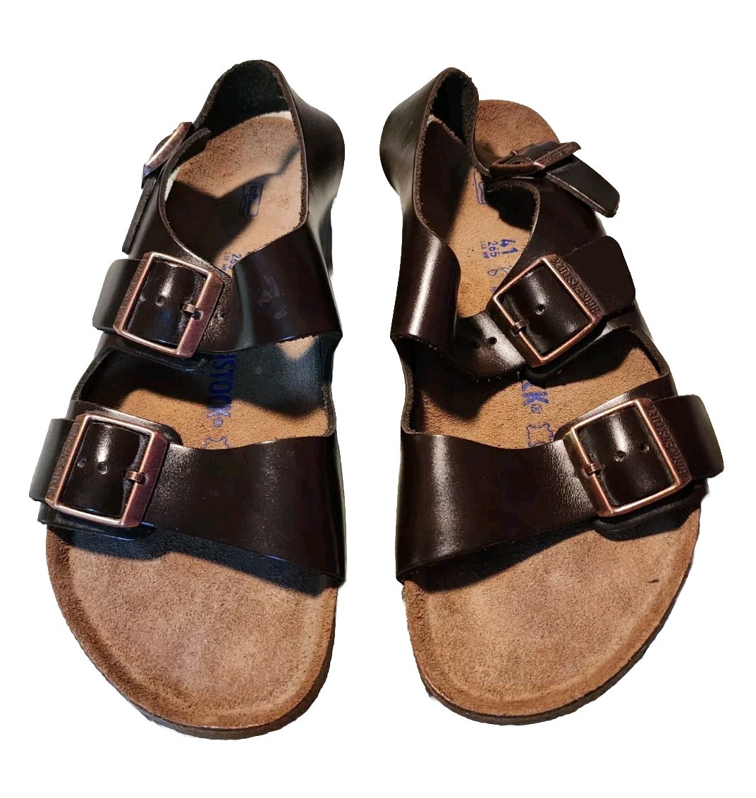 Birkenstock Milano Womens 10 | Mens 8 Dk Brown Leather Buckle Hiking Sandal