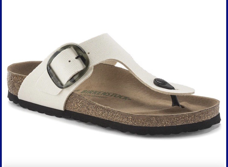 Birkenstock Gizeh Big Buckle Vegan Canvas Eggshell Sandals Women’s EU 38 US 7