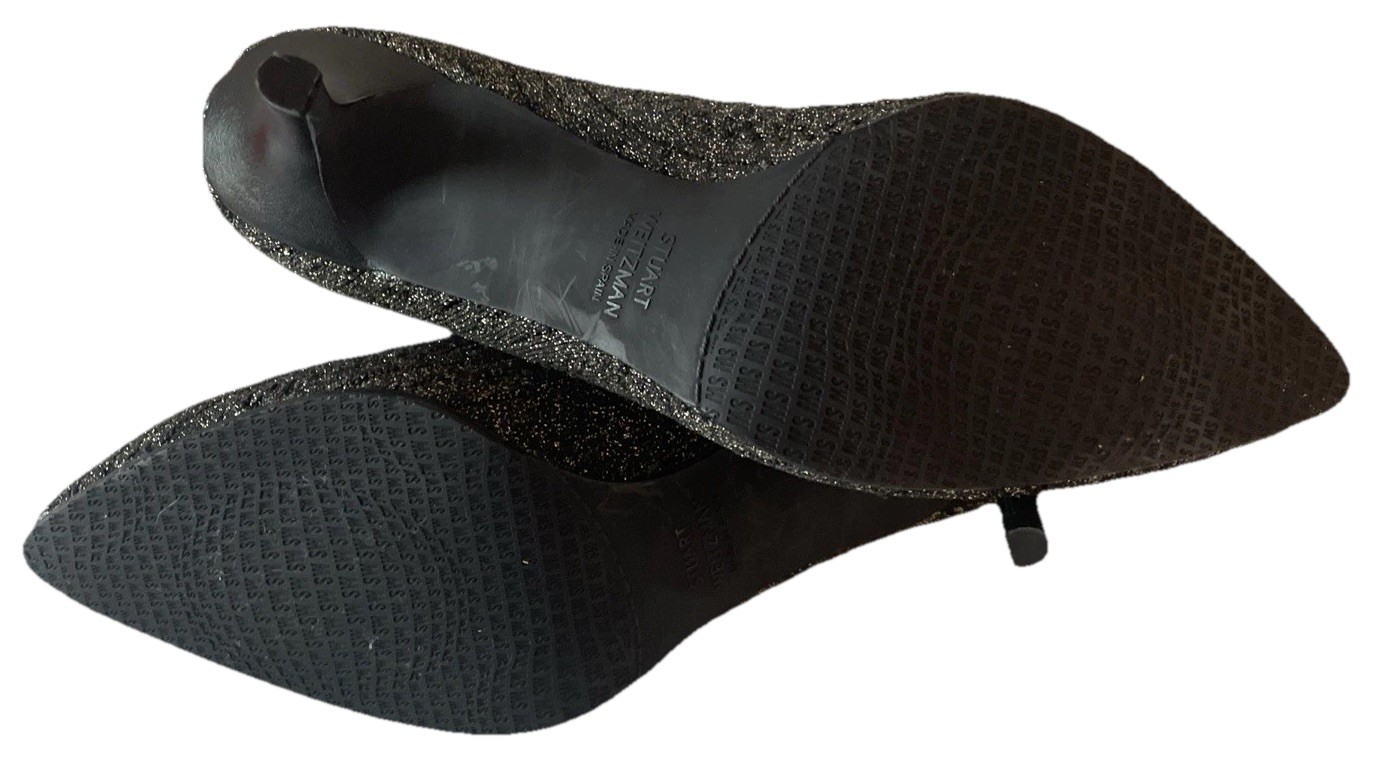 New $575 Stuart Weitzman Waverly Black Gold Sock Bootie Women’s Sz 8