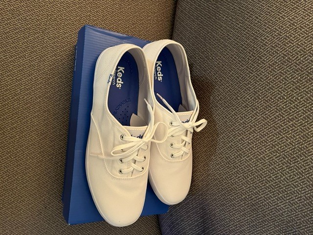 Womens Keds Canvas Champion White Sneaker Size 11 Wide Width Brand New