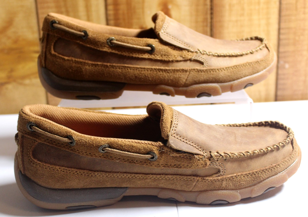 Twisted X Driving Moccasins Boat Shoes Women’s 8m Brown Loafers Western