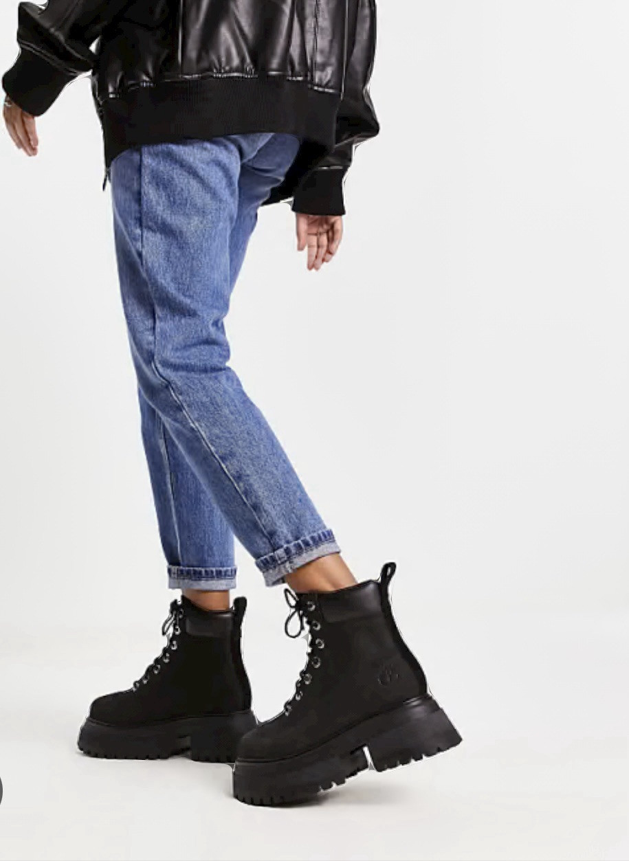 *NEW* WOMEN TIMBERLAND SKY 6-INCH LACE UP WATERPROOF BOOTS BLACK SIZE 8