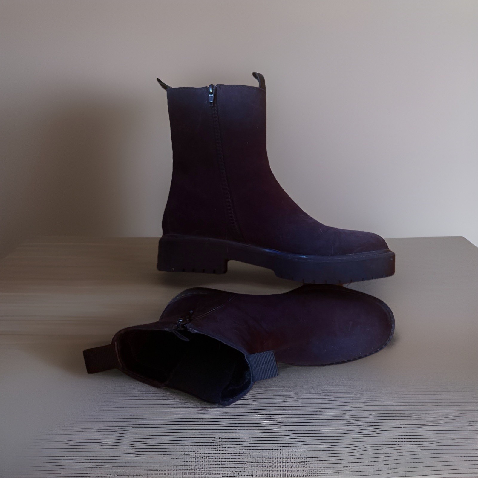 Women’s Purple Chelsea Ankle Boots US 8 EU 39.5 Slip On Elastic Gore WMT43FF001L