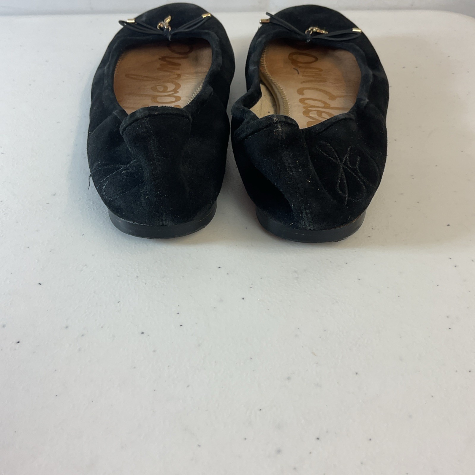 Sam Edelman Felecia Flat Ballet Shoes Black Sude Holiday 9 Casual Travel