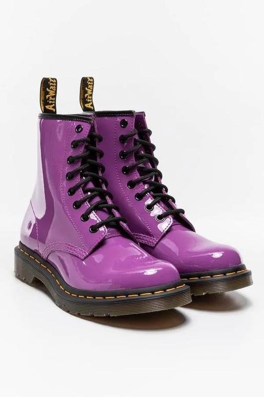 Women Dr Martens Boots Purple Leather 38 #8KE2