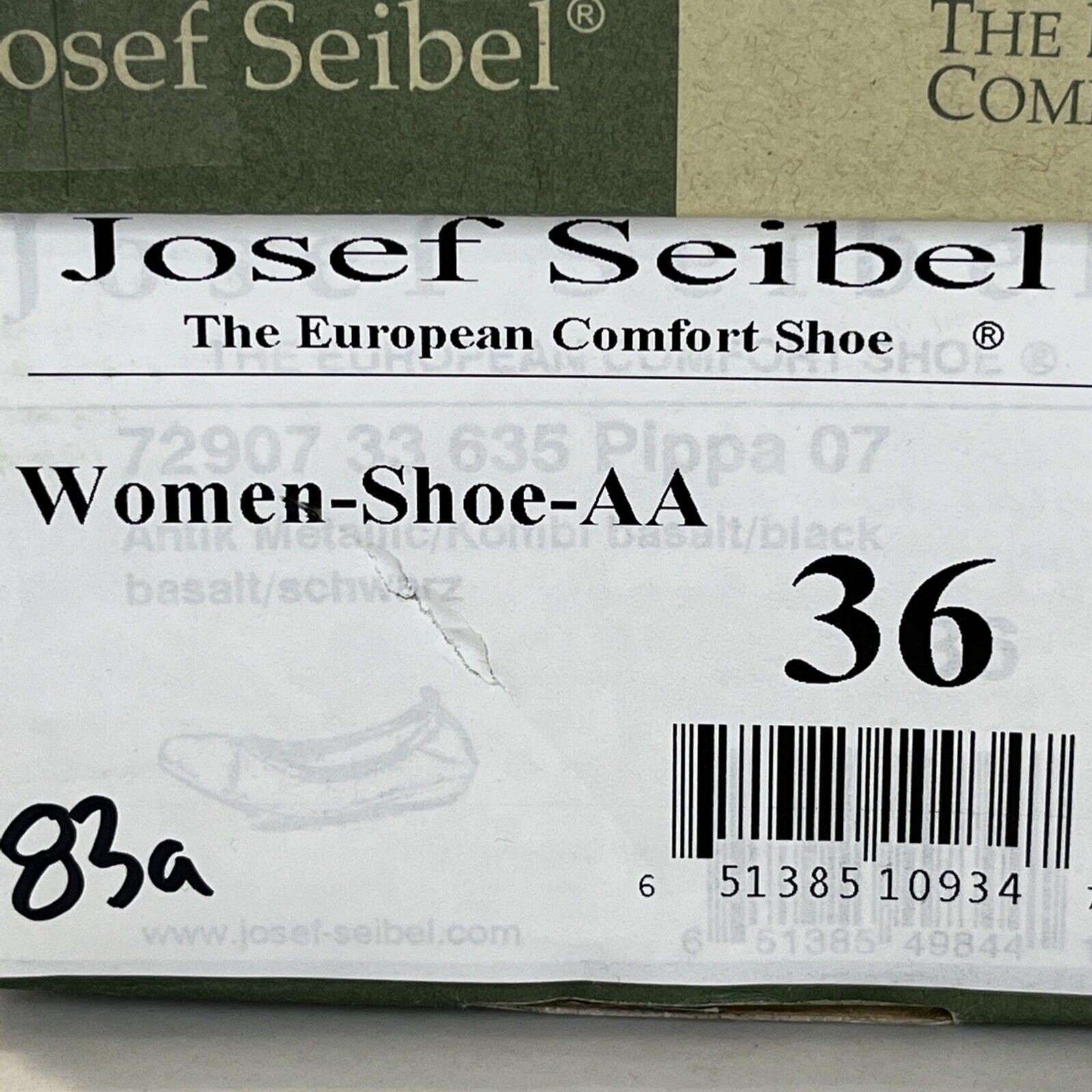 Josef Seibel Pippa Metallic Silver Cap Toe Comfort Ballet Flats EU 36 US 5.5 NEW
