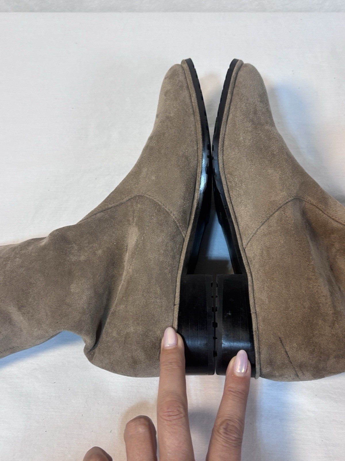Stuart Weitzman Lowland Taupe Suede Thigh-High Boots EU 39 US 9 Russell Bromley