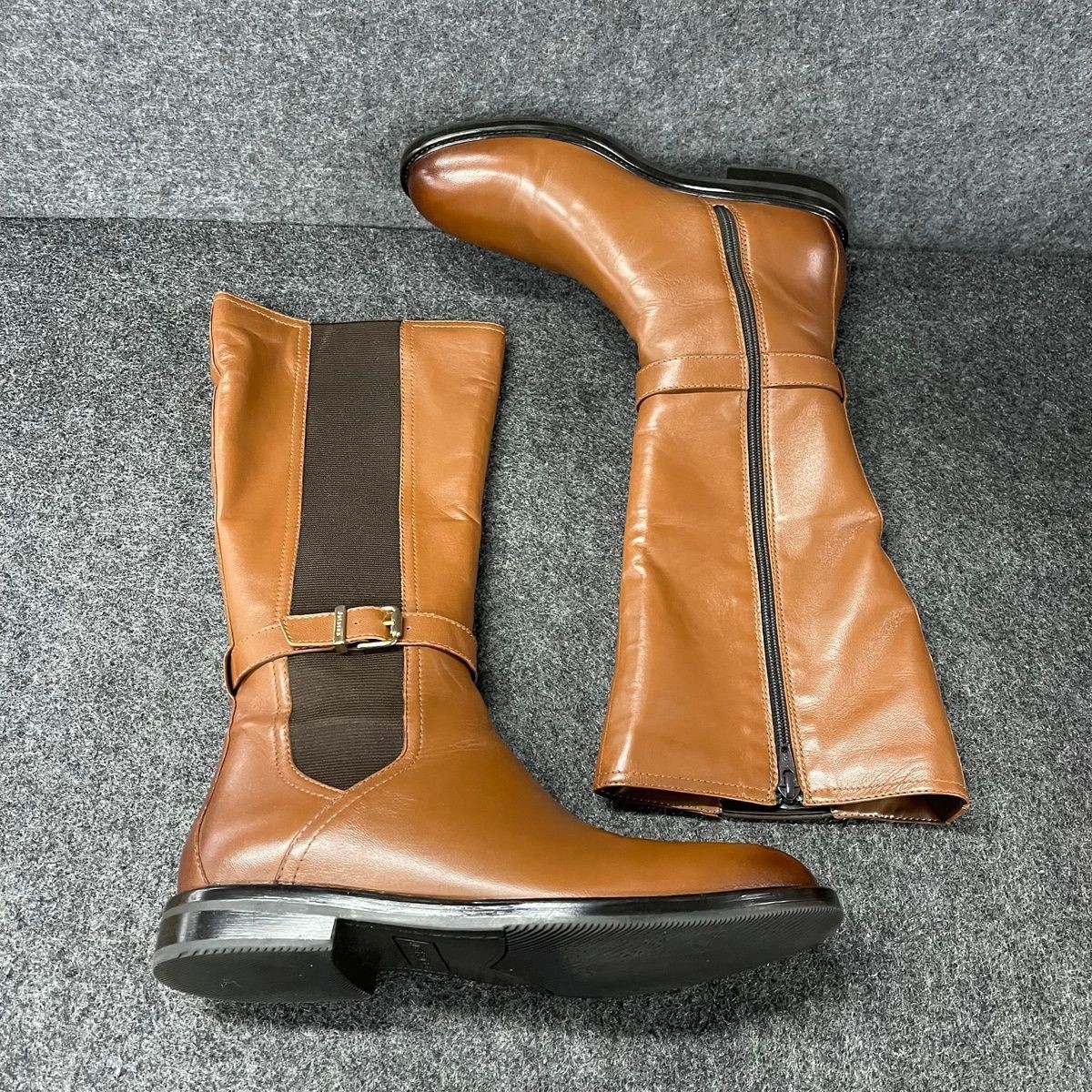 JATAREA Binni Knee-High Leather Boots Women’s Size 9 M Cognac