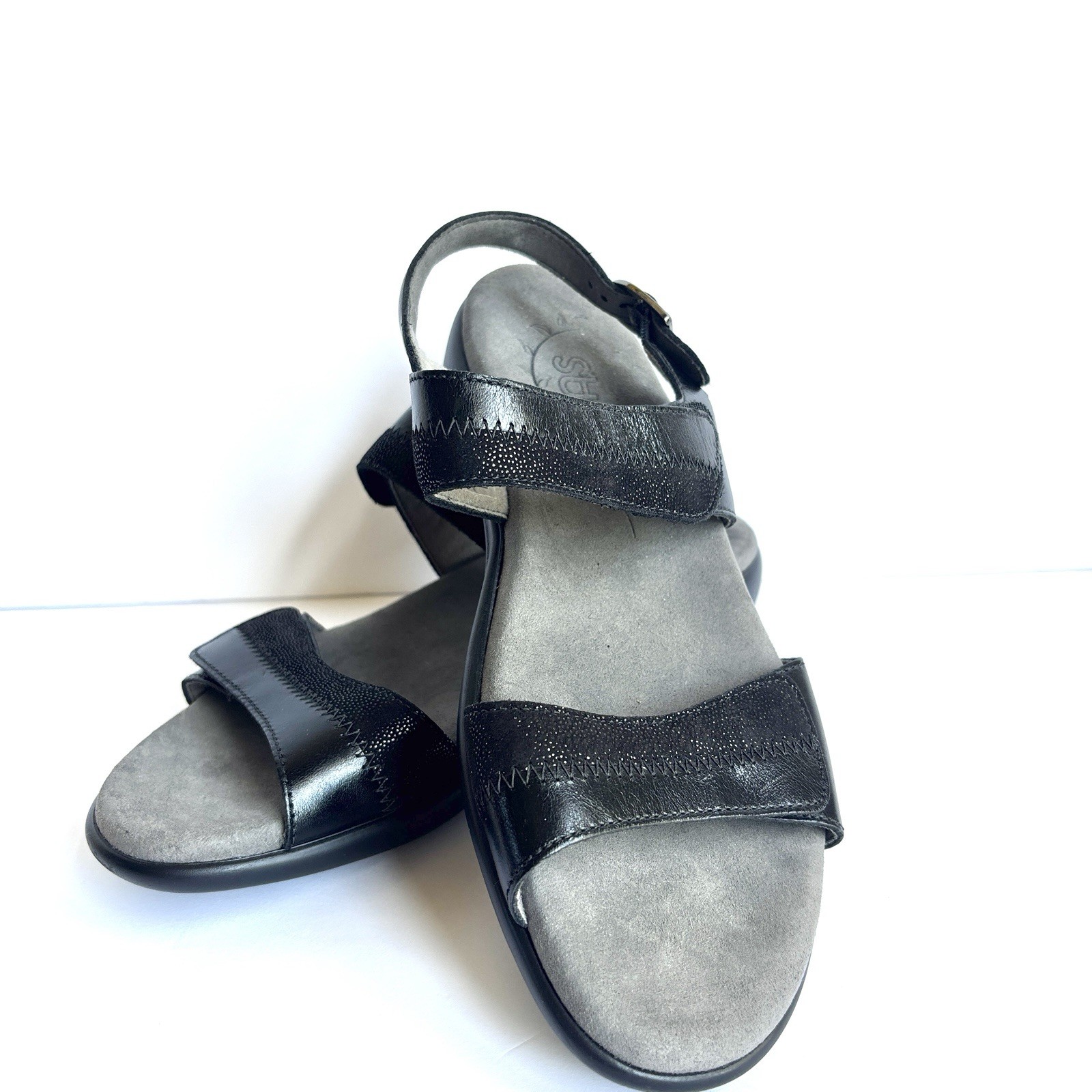 SAS Women’s Nudu Heel Sandals Black Comfort USA Made Casual Travel Sz 8.5 M