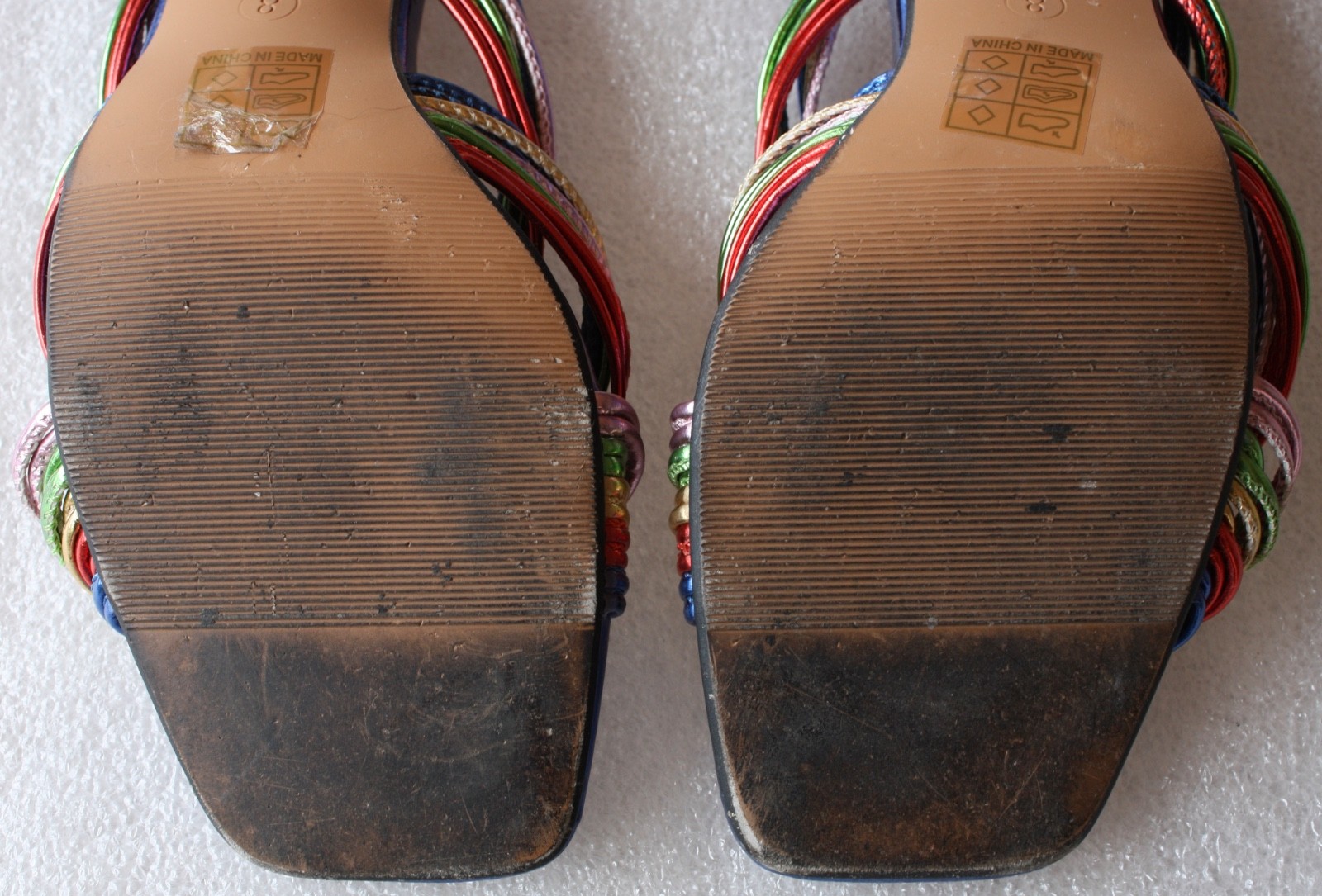 Ninety Union Brazil Sandal – Square Toe – Blue & Knotted Multi-color – Size 8