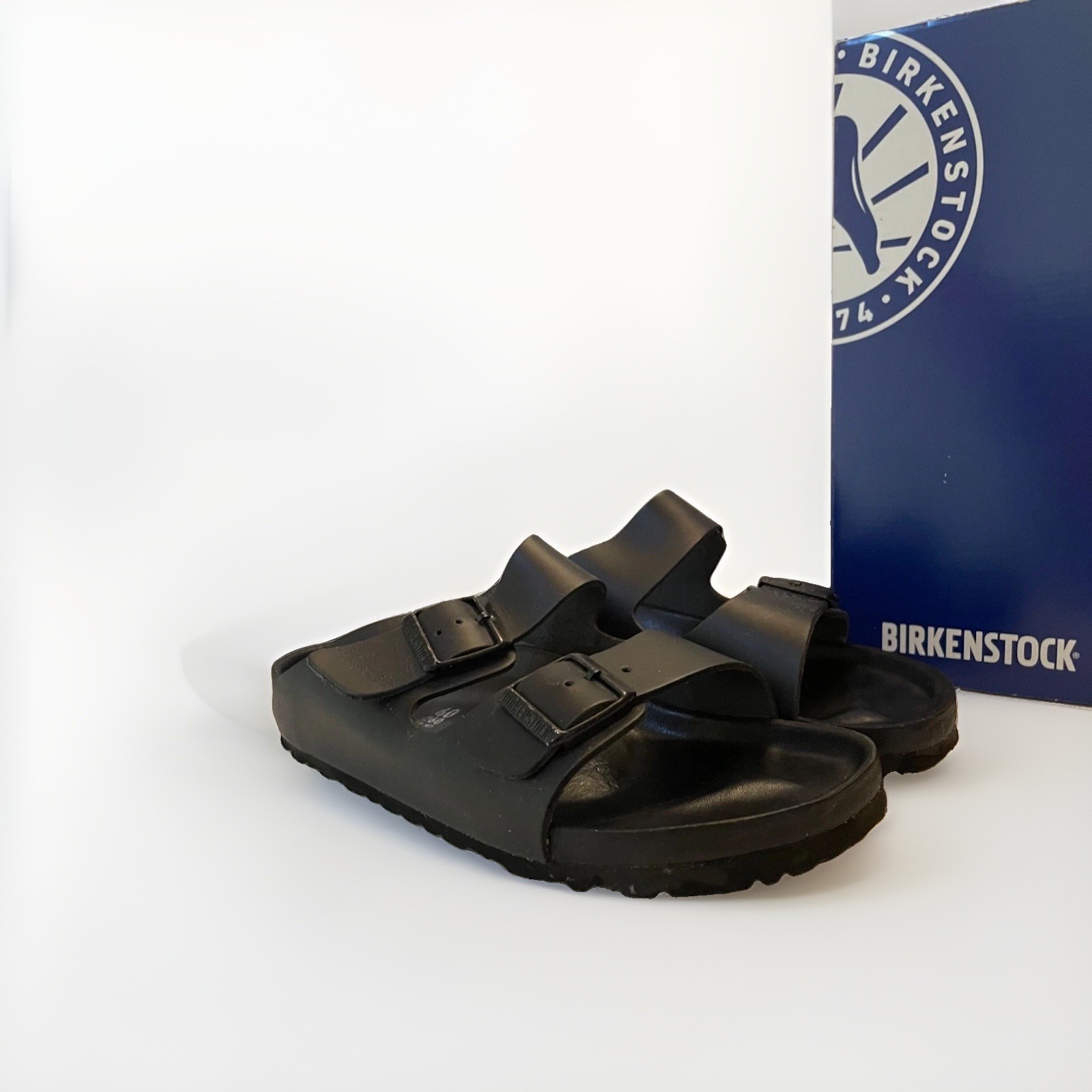 Birkenstock Sandals 0948083 Monterey Black Leather U.S. Women’s Sz 9 Men’s Sz 7