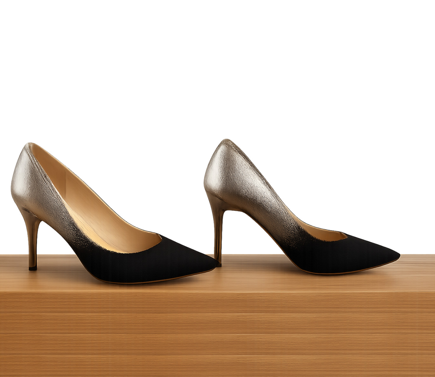Jimmy Choo London Black/Silver Suede & Leather Pointed Size 37.5 (gently used)