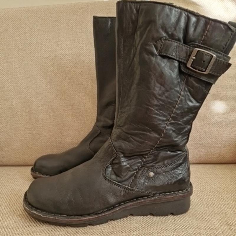 Women camel active boots black leather 39 #6VFE