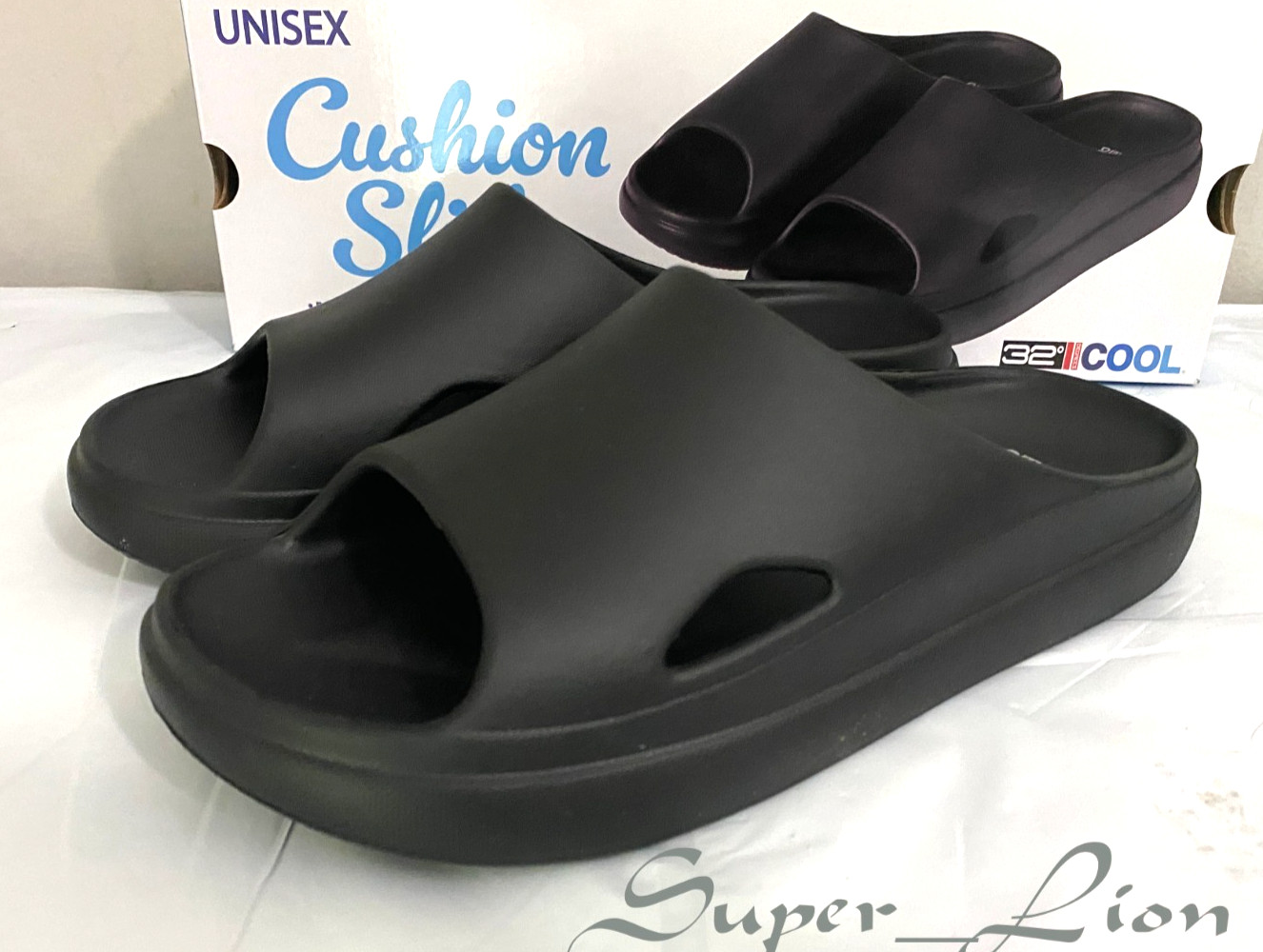 NEW 32 Degrees Cool Unisex Cushion Slide Sandals – PICK SIZE – BLACK