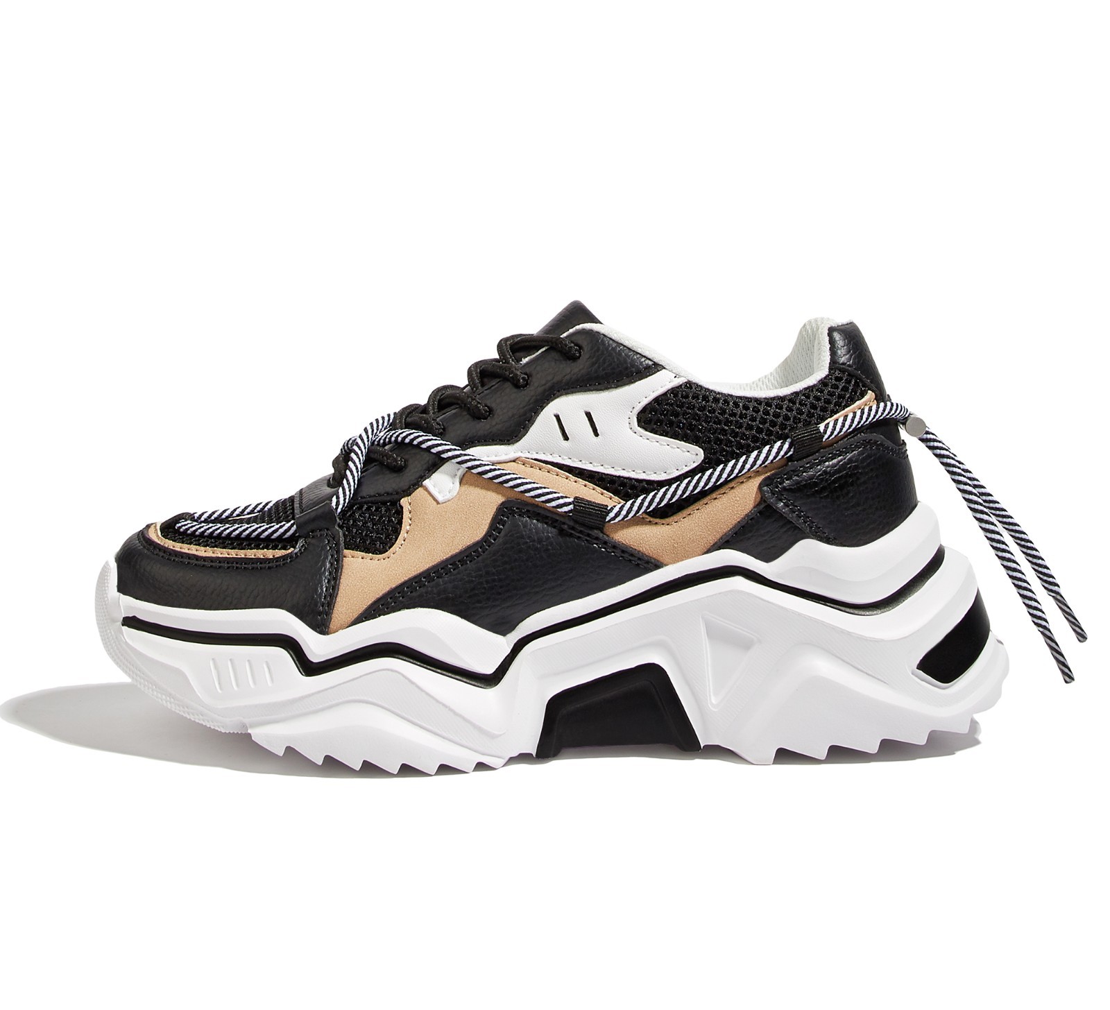 LUCKY STEP Women’s Platform Colorful Fashion Sneakers Retro Colorblock Shoes