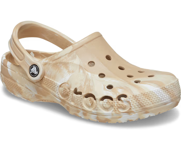 Crocs Baya Marbled Clog, Chai/Multi 206935-2ZM, Slip-On, Unisex W8/M6 NWT
