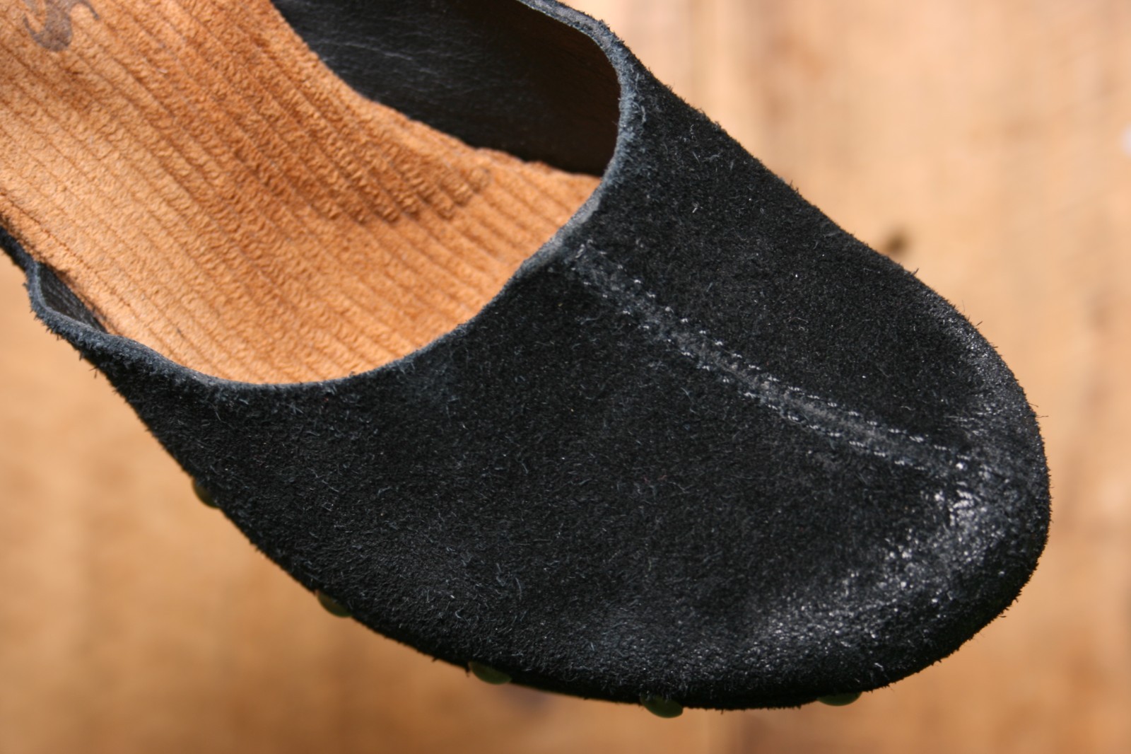 KORKS ‘Evah’ Black Burnished Suede MJ Platform Clogs w/3.25″ Heels Sz. 6.5 M