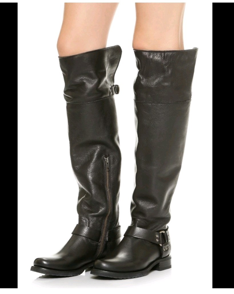 Frye Veronica Rare 2 Way Over The Knee Harness Moto Biker Riding Boots 7.5 B