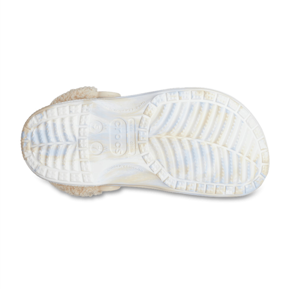 NEW CROCS Baya Lined Fuzz-Strap Marbled Clog 209241-94S White Multi UNISEX SIZE