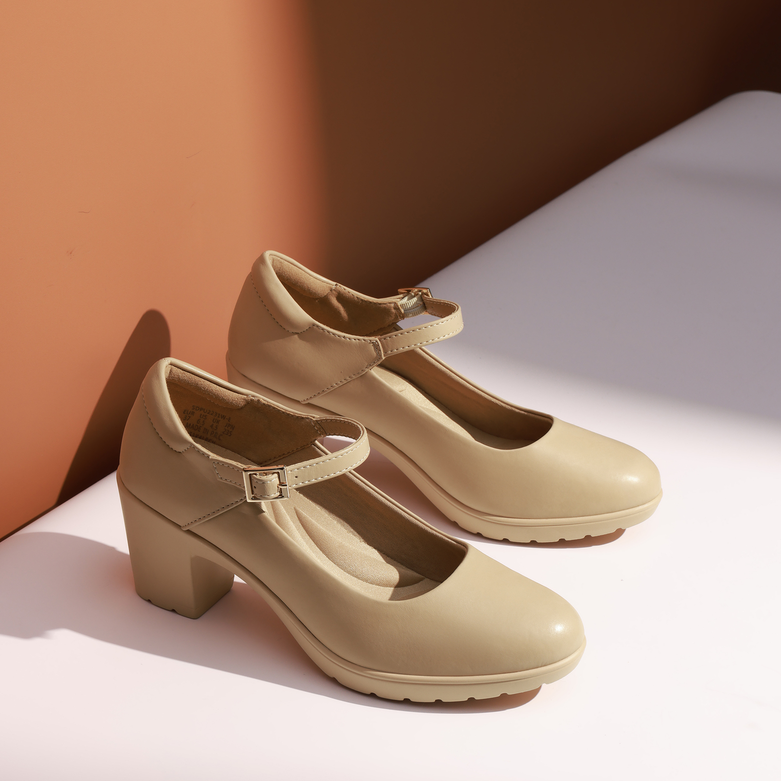 US Women Arch Support Mary Jane Pumps Low Chunky Block Round Toe Dress Pumps