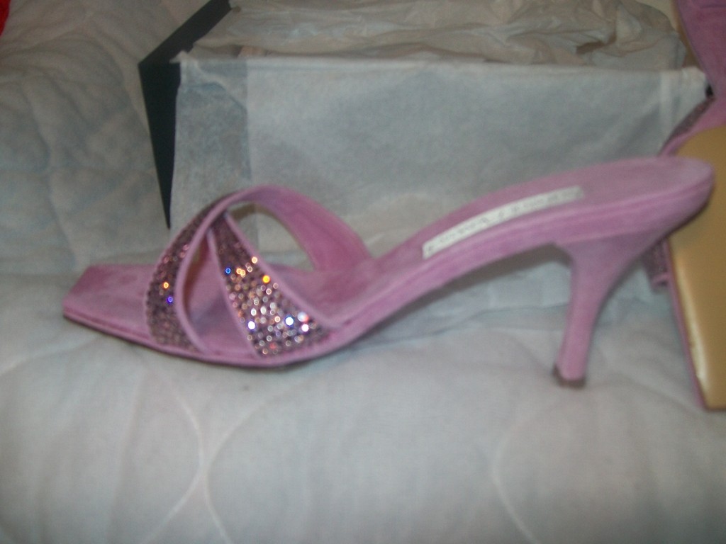 NIB Santini Mavardi Linda Violet Suede sandals 38 8 6 pumps heels medium b m