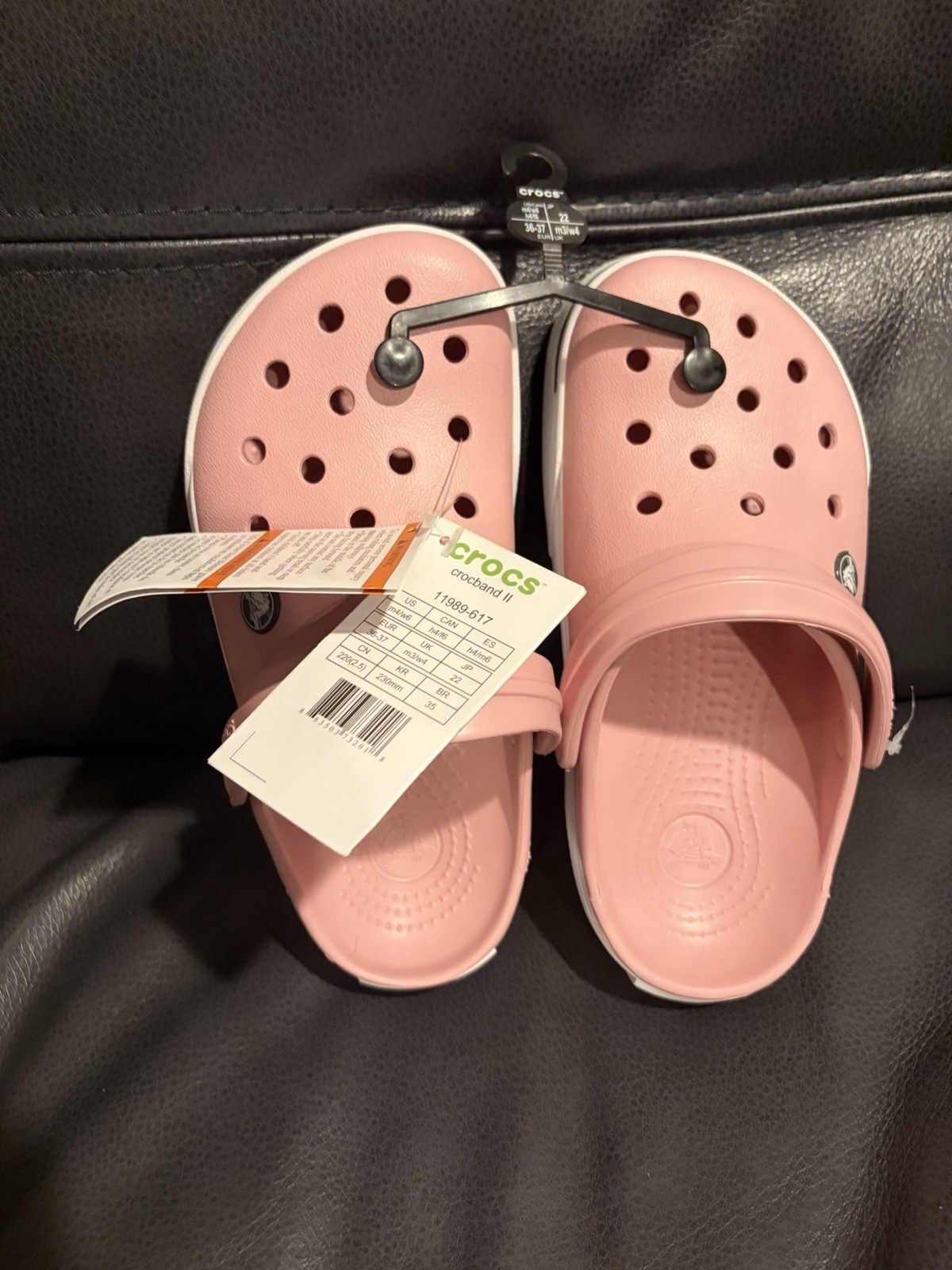 Crocs Lt Pink Women’s 6 Men’s 4 Baya Band Classic Comfort Clogg Slingback Shoes