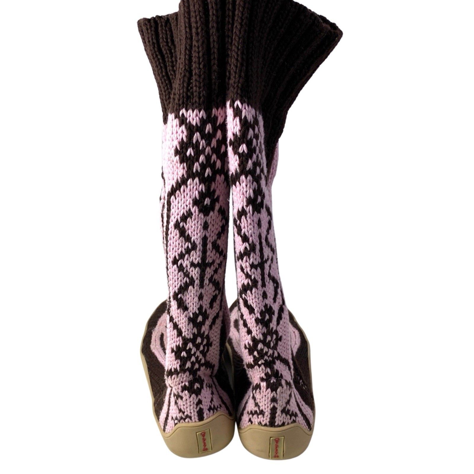 Gypsyz Knit Sock Boots Size 9 Crochet Knee High Sweater Boho Hippie Shoes