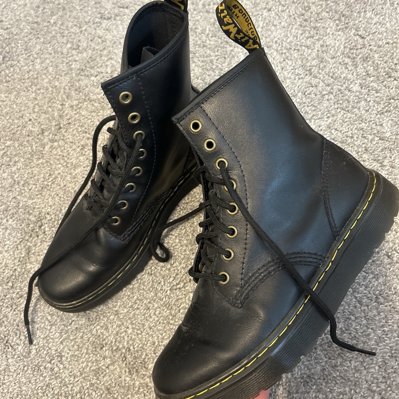 Dr. Martens Black Leather Lace-Up Combat Ankle Boots Men’s US 7 EU 39 UK 6