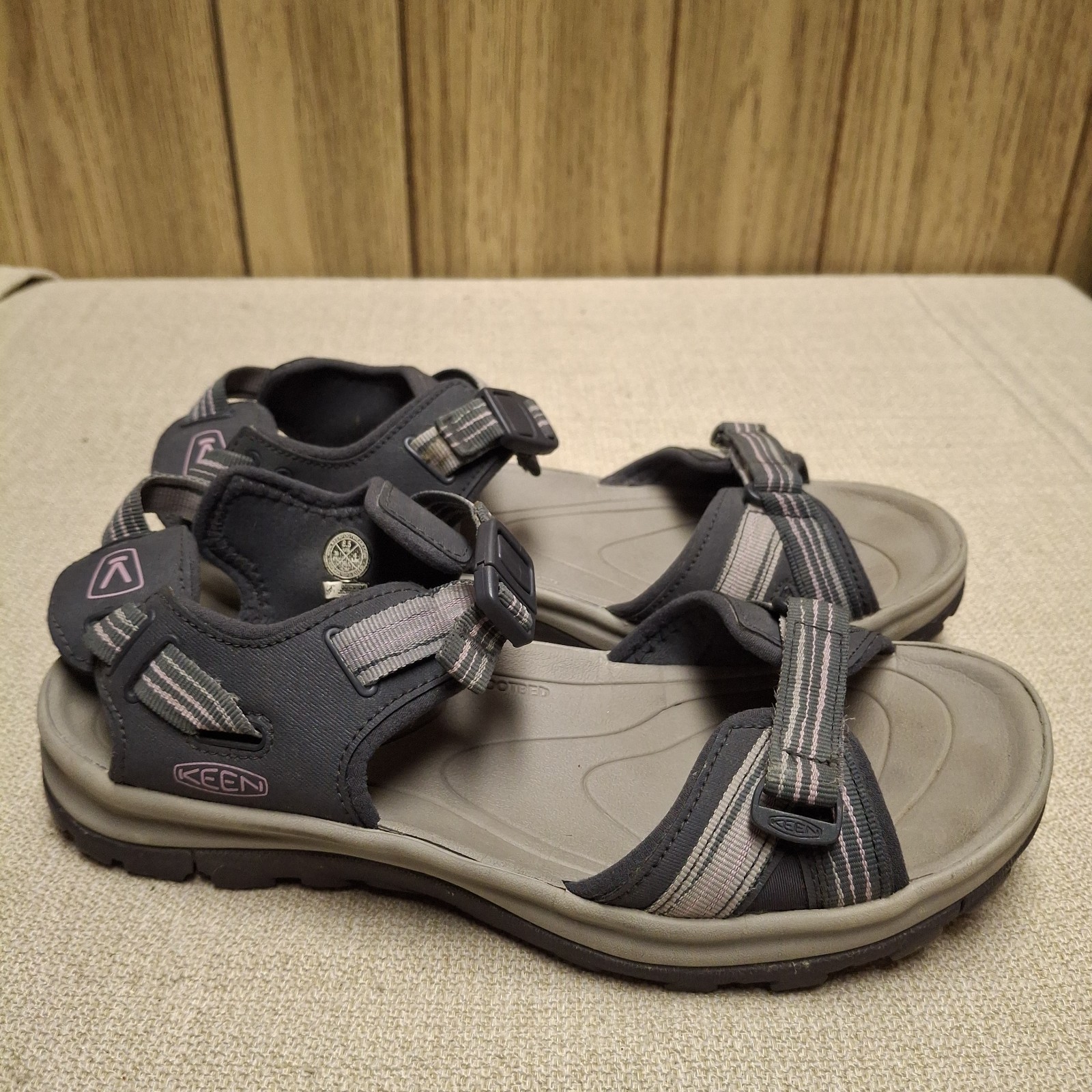 Keen Womens Terradora II Sz 8.5 2 Strap Open Toe Sport Sandals Light Gray