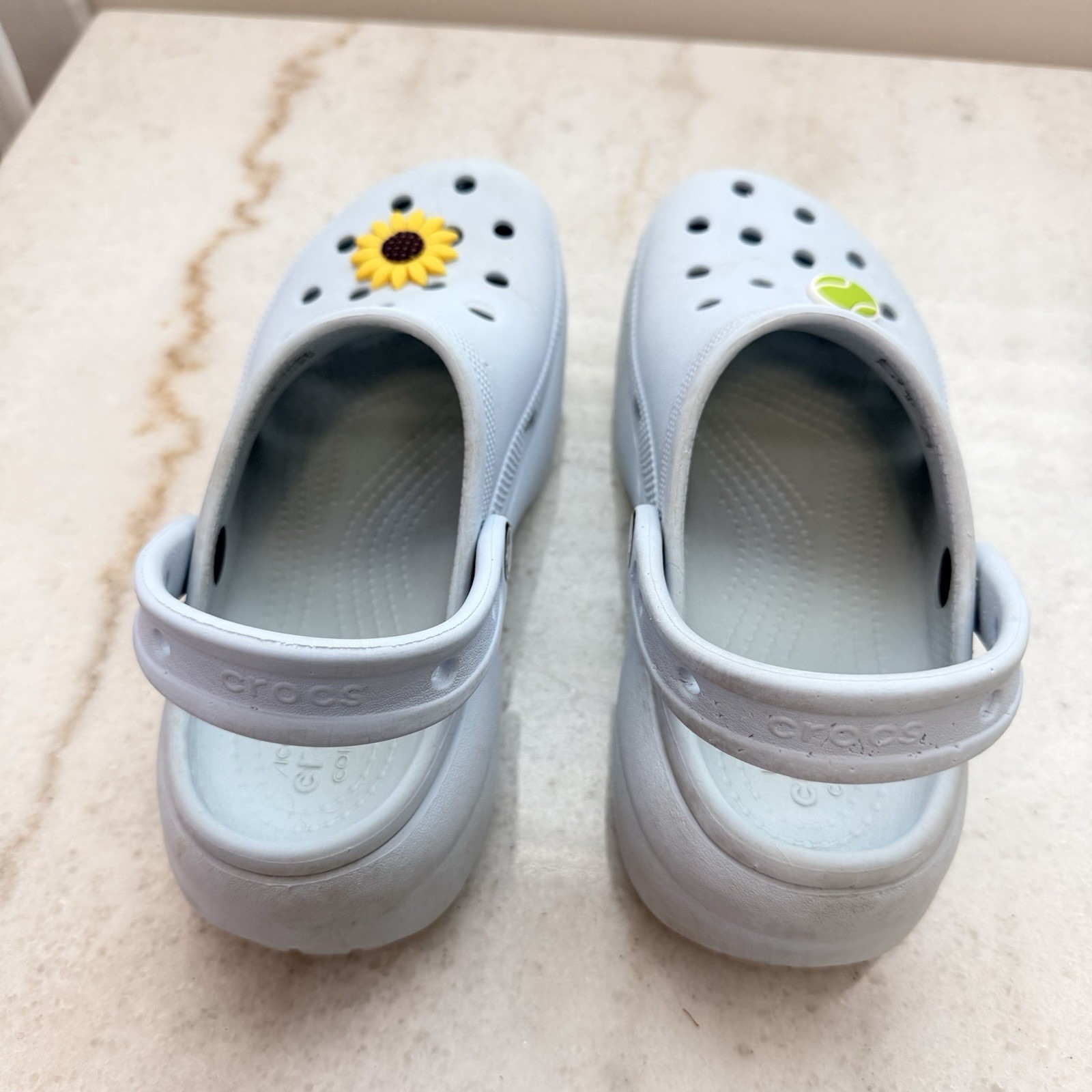 Crocs Womens Baya Platform Clog Light Blue Sz W-6 Iconic Comfort Chunky