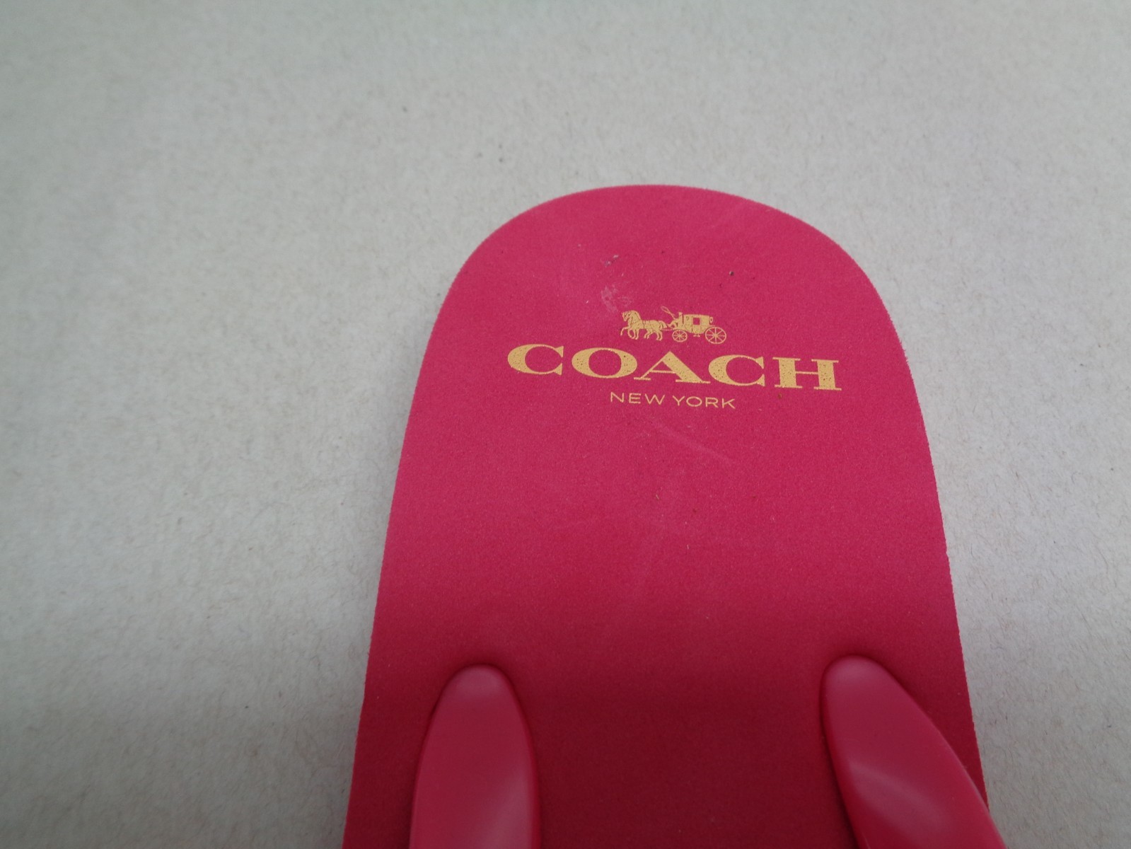 Coach Size 6 M ALYSSA CHARMS Dahlia Pink Flip Flop Sandals New Womens Shoes