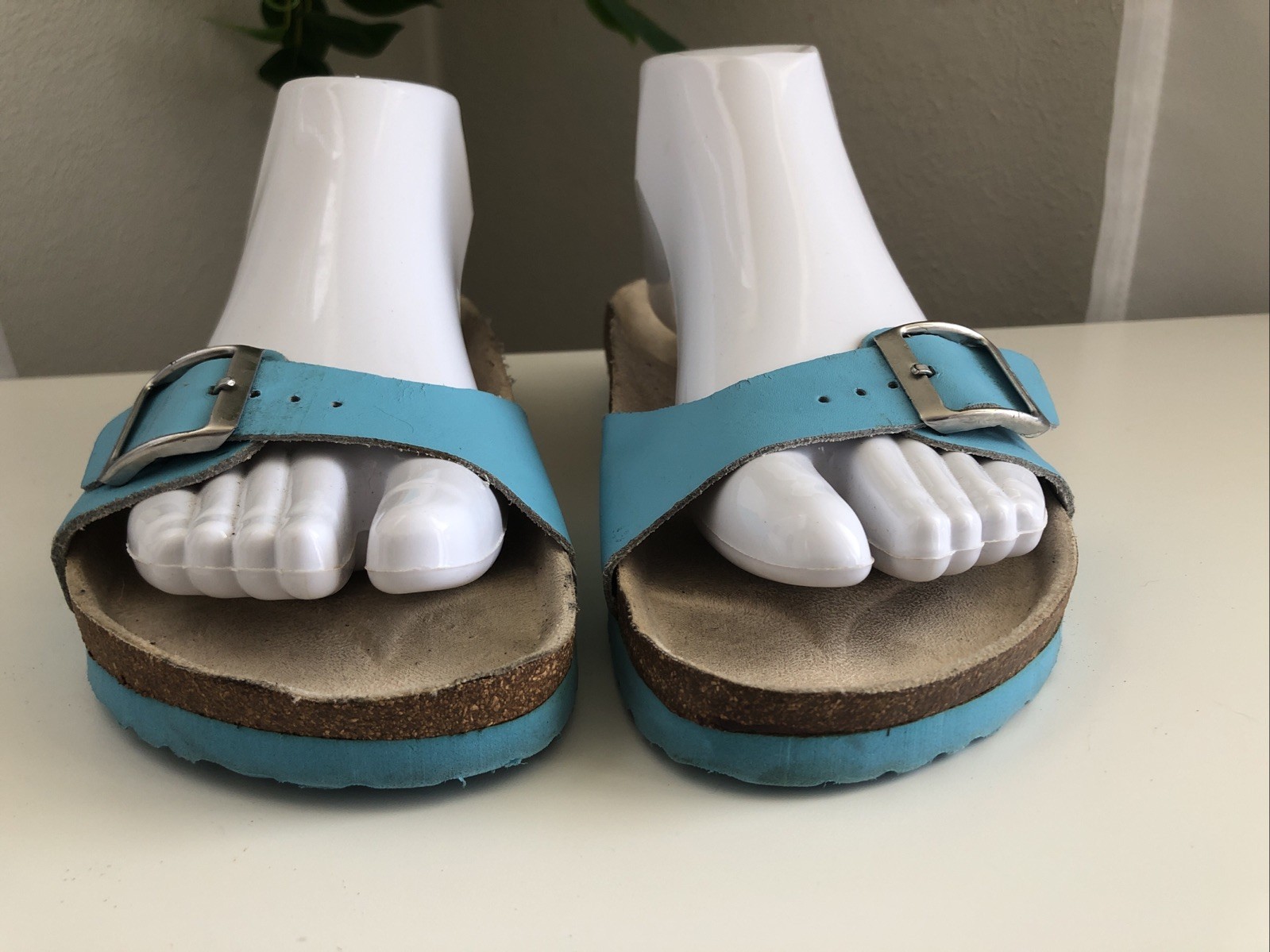 Birkenstock Tula Madrid Slide Sandals Buckle Turquoise Blue Women’s 7.5 38.5 AL