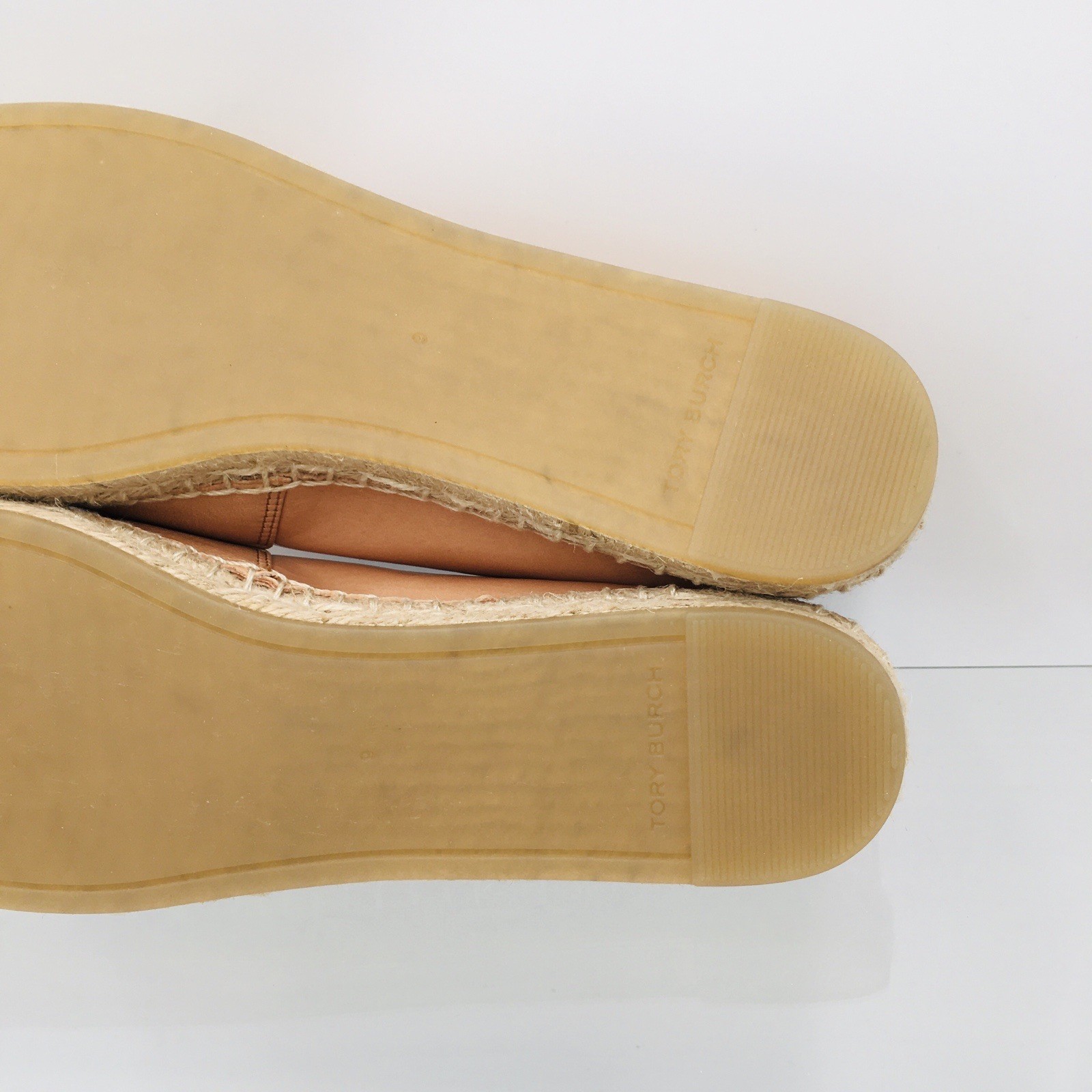 TORY BURCH – ELEANOR – BRANDY / GOLD – Leather Women’s Espadrille Size 9 M