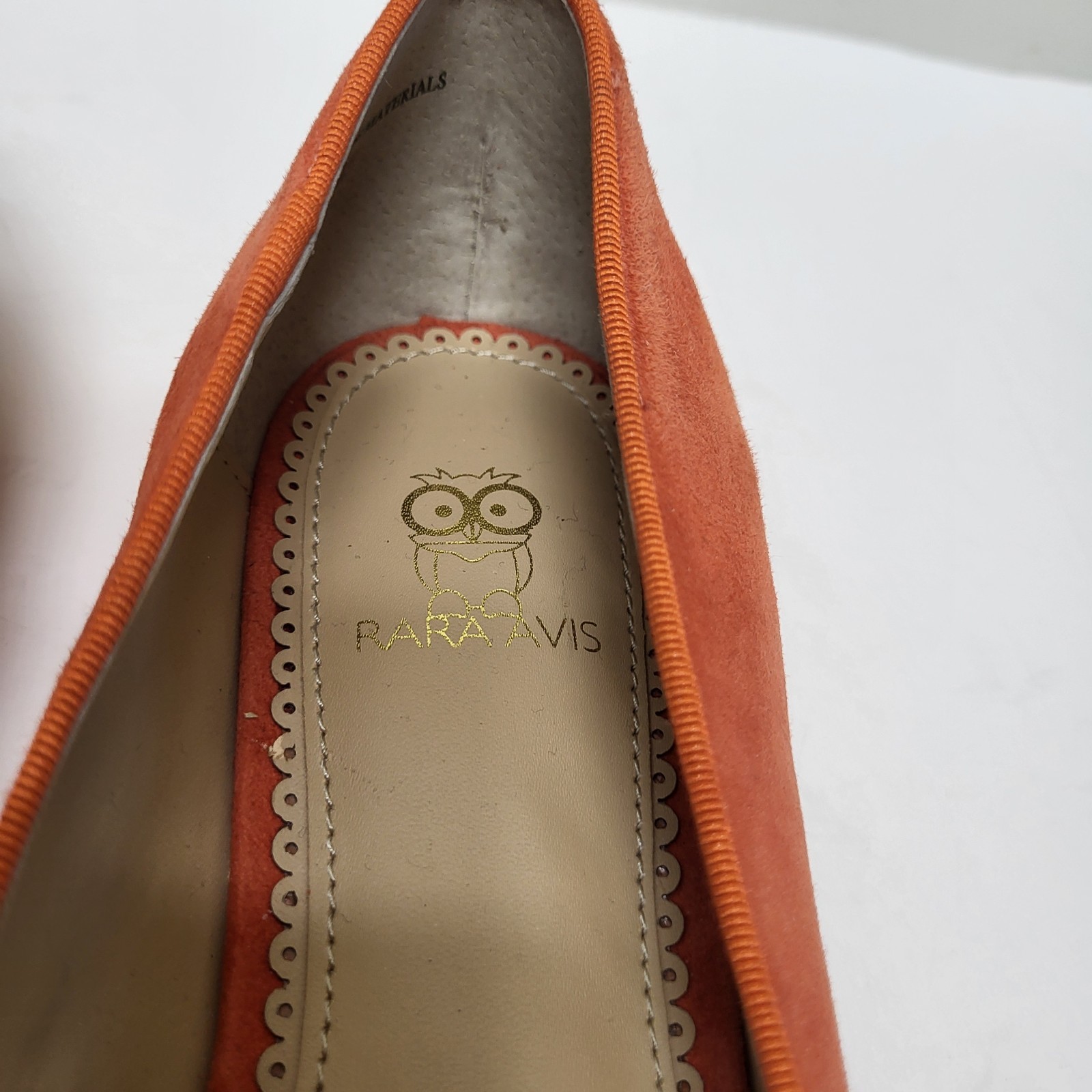 RARA AVIS by IRIS APFEL Loafers Womens 8.5 Sequin Owl Flat Orange
