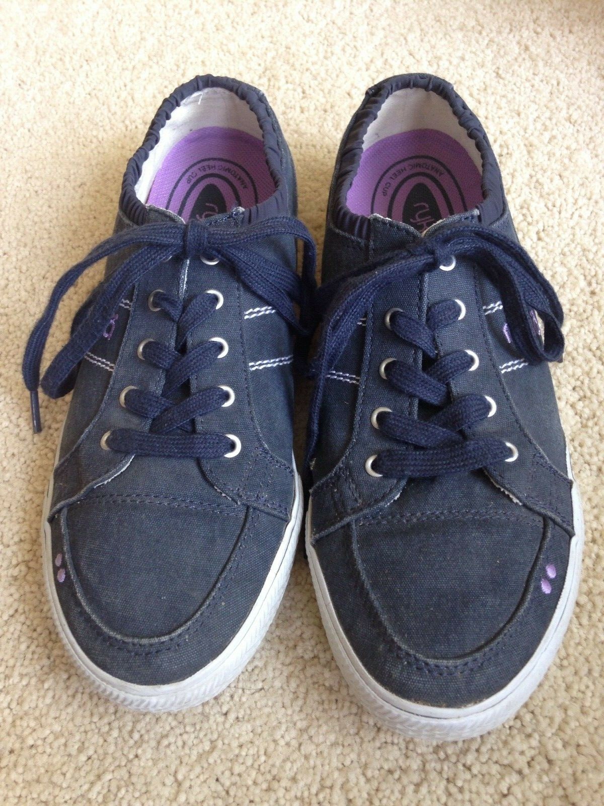 Ryka Women’s Emory Walking Casual Shoe Sneakers 10M Navy Lavender