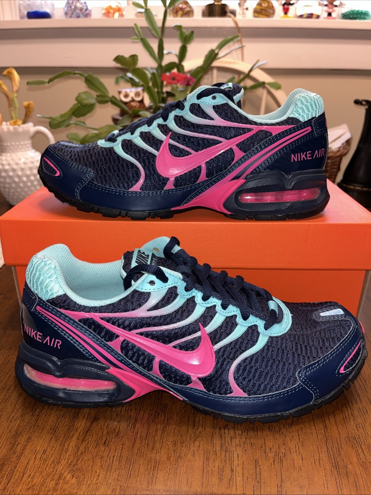 Nike Air Torch 4 Women’s 8.5 Navy Teal Pink Mesh Sneakers Running Shoes