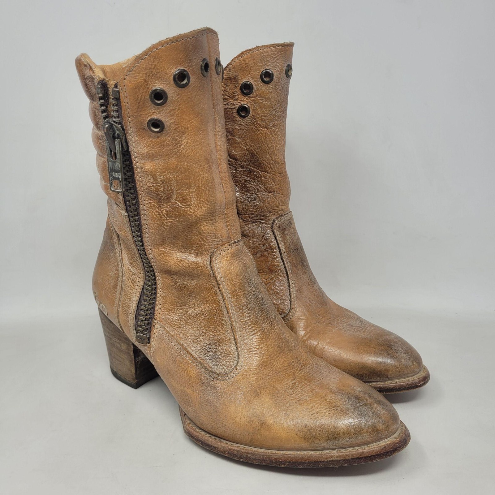Bed Stu Boots 7.5 Tan Brown Leather Cobbler Series OnRush Rustic Distressed RARE