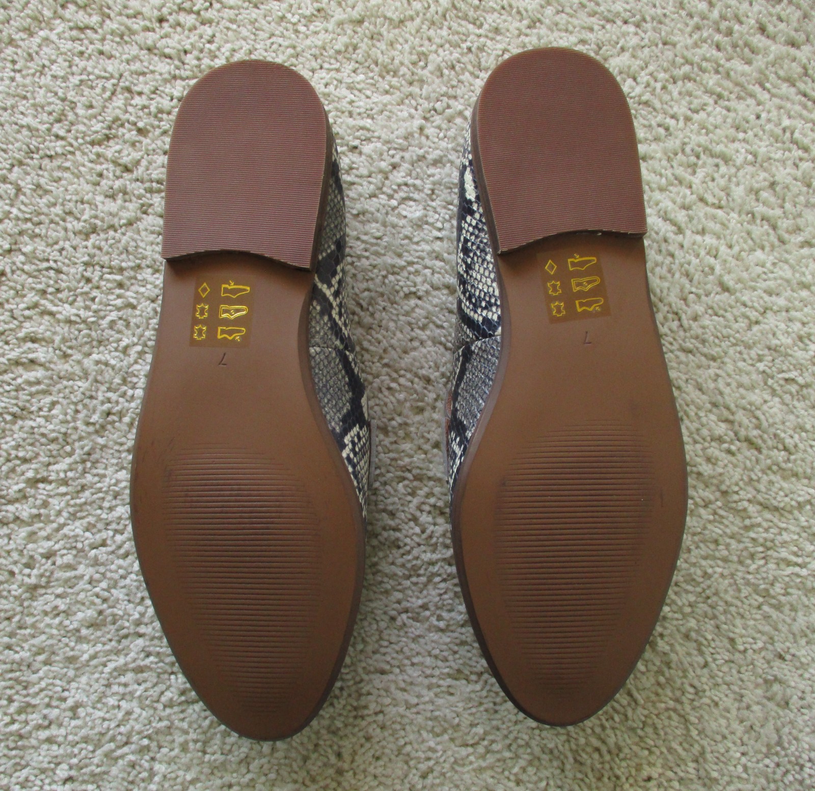MADEWELL Alex Loafer Snake Print Leather Slip On Flats Women’s Size 7
